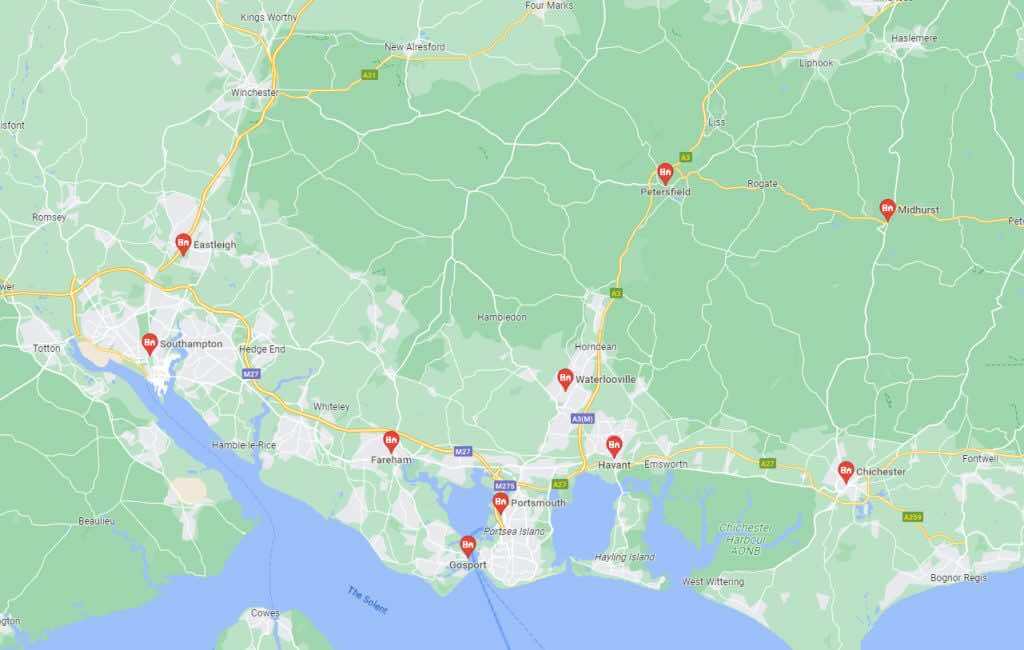 Areas we cover map